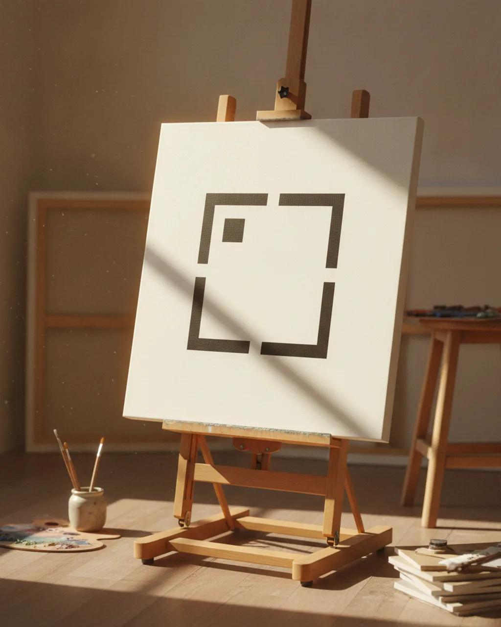 Hauld canvas print lifestyle photo — Studio easel