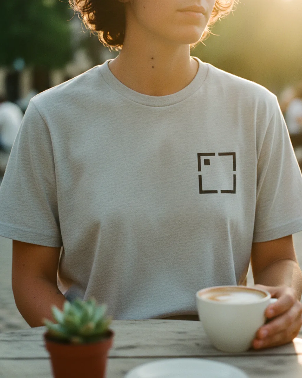 Hauld t-shirt lifestyle photo — Cafe table